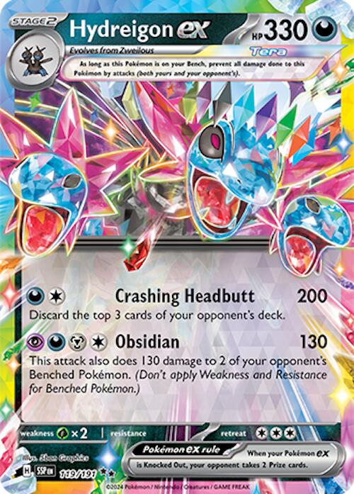119 191 pokemon card Hydreigon ex (119/191) [Scarlet & Violet: Surging Sparks]