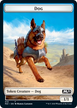 Dog // Saproling Double-Sided Token [M21 - 19 // 12]