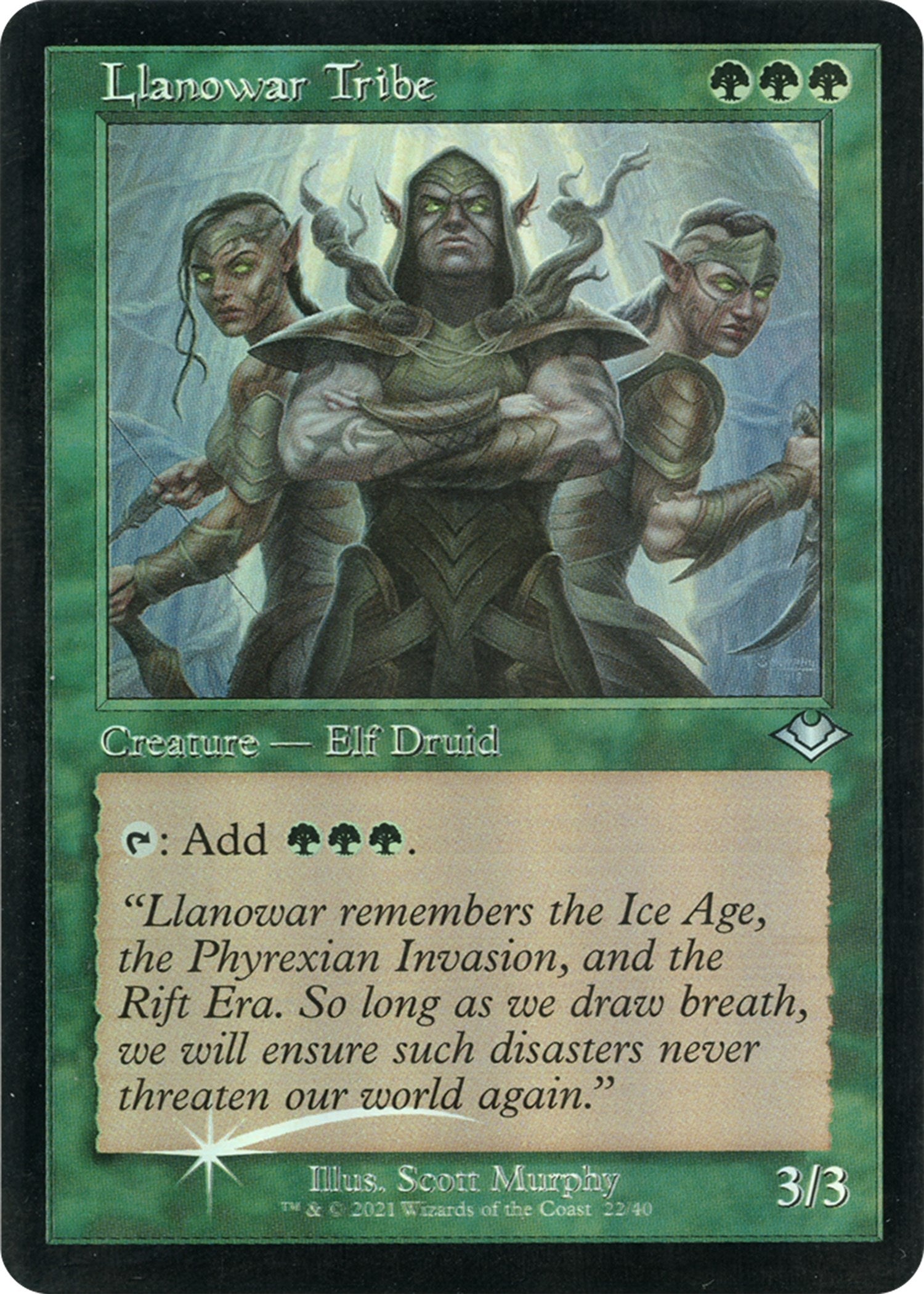 Llanowar Tribe (Retro Frame) (Foil Etched) [MH1 - 22]