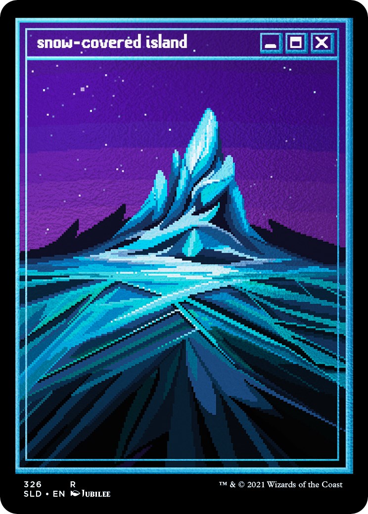 Snow-Covered Island (PixelSnowLands.jpg) (Foil Etched) [SLD - 326]