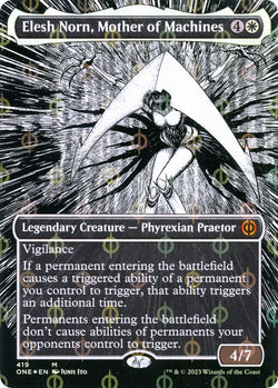 elesh norn card sleeves Elesh Norn, Mother of Machines (Borderless) (Step-and-Compleat Foil) [