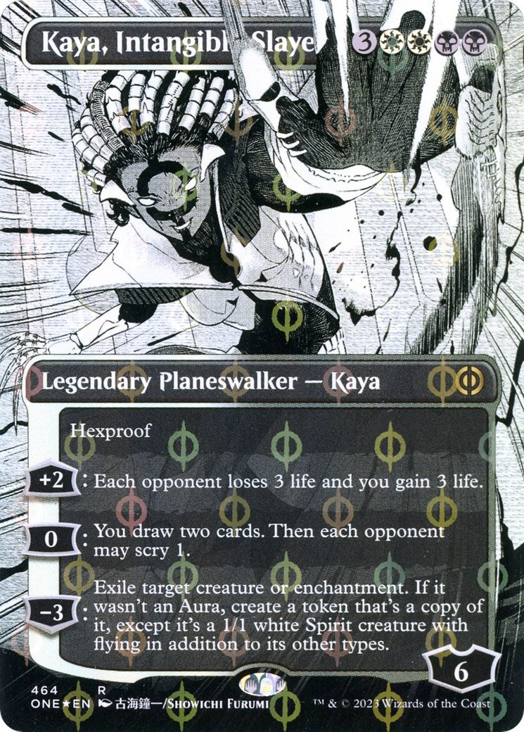 Kaya, Intangible Slayer (Borderless) (Step-and-Compleat Foil) [ONE - 464]