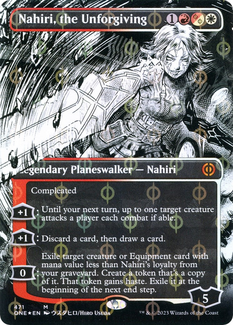 Nahiri, the Unforgiving (Borderless) (Step-and-Compleat Foil) [ONE - 471]
