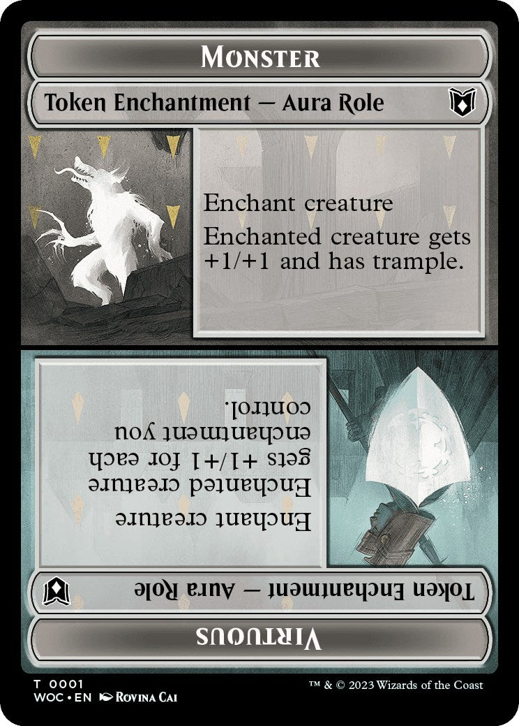 Monster Role / Virtuous Role // Royal Role / Virtuous Role Double-Sided Token [WOC - 1 // 2]