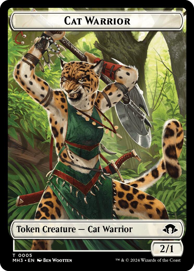 Cat Warrior // Energy Reserve Double-Sided Token [MH3 - 5 // 36]