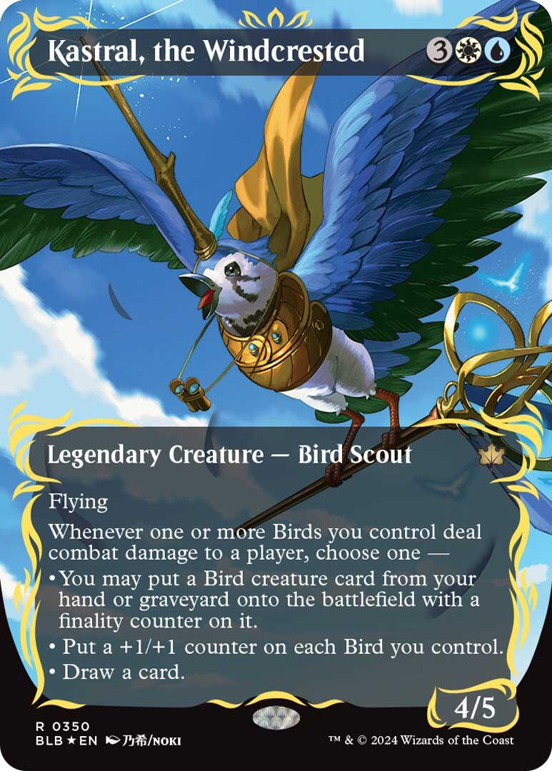 Kastral, the Windcrested (Borderless) (Raised Foil) [BLB - 350]