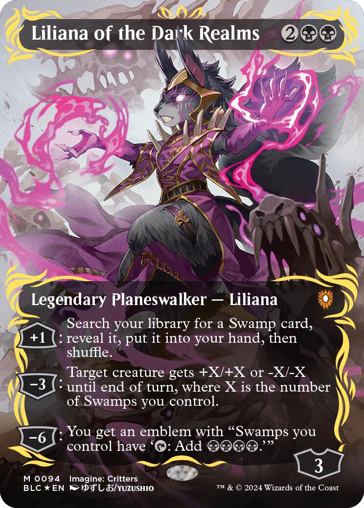 Liliana of the Dark Realms (Borderless) (Raised Foil) [BLC - 94]