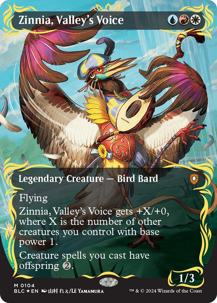 Zinnia, Valley's Voice (Borderless) (Raised Foil) [BLC - 104]