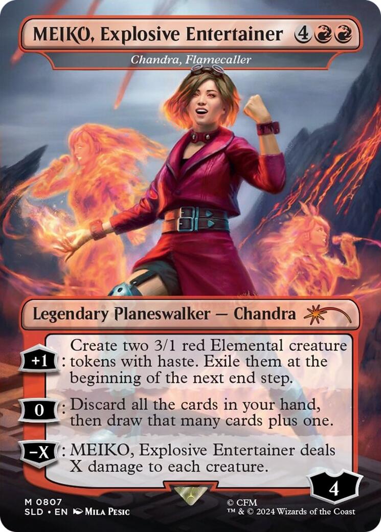 MEIKO, Explosive Entertainer - Chandra, Flamecaller (Rainbow Foil) [SLD - 807]
