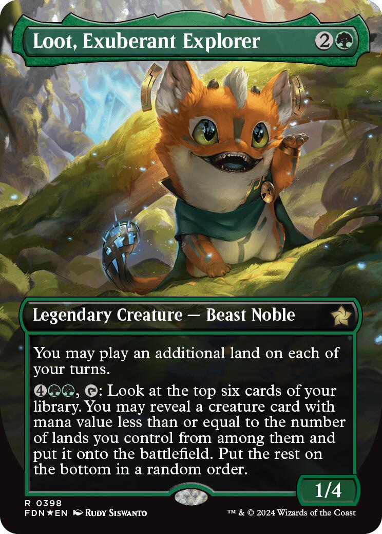 Loot, Exuberant Explorer (Borderless) (Mana Foil) [FDN - 398]