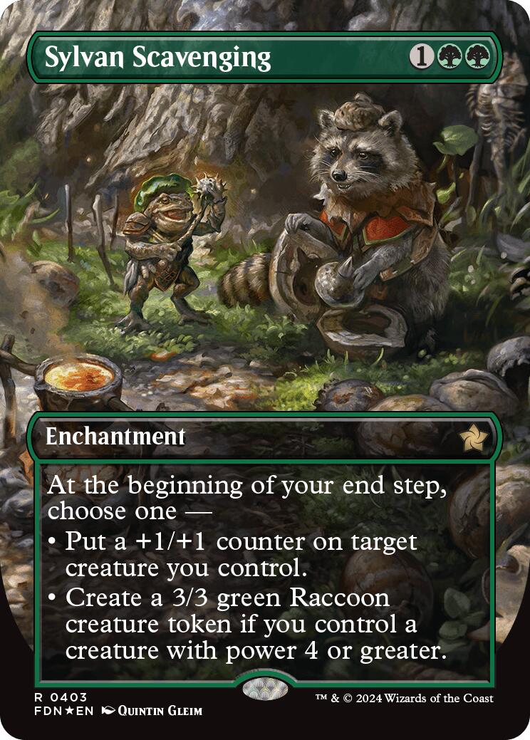 Sylvan Scavenging (Borderless) (Mana Foil) [FDN - 403]