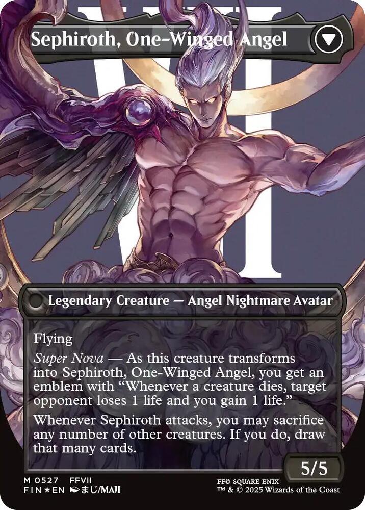 Sephiroth, Fabled SOLDIER (Borderless) (Surge Foil) (Back)