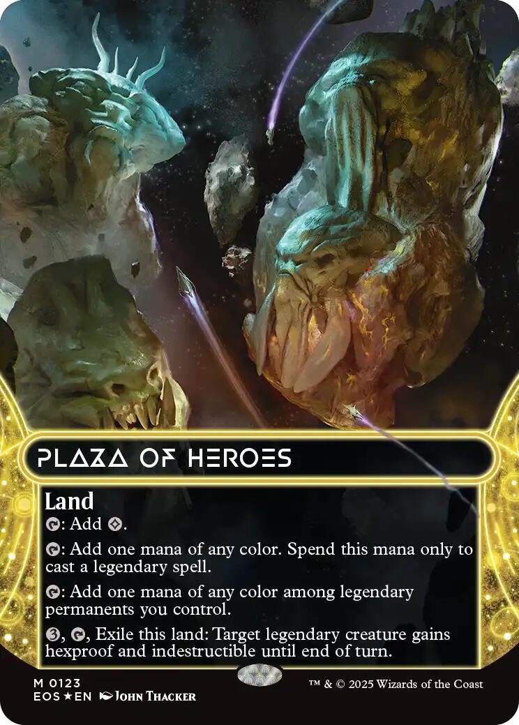 Plaza of Heroes (0123) (Borderless) (Galaxy Foil) [EOS - 123]