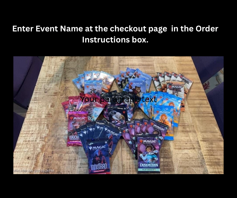Chaos Draft July 18th @ 7 p.m. Please enter your email in Order Instructions at checkout.